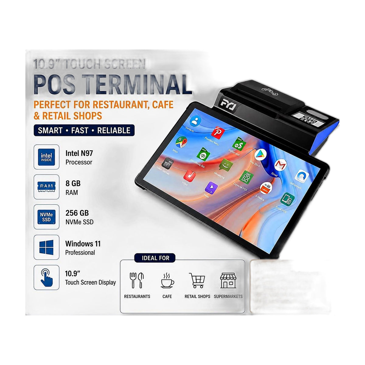 Android POS terminal with built-in printer